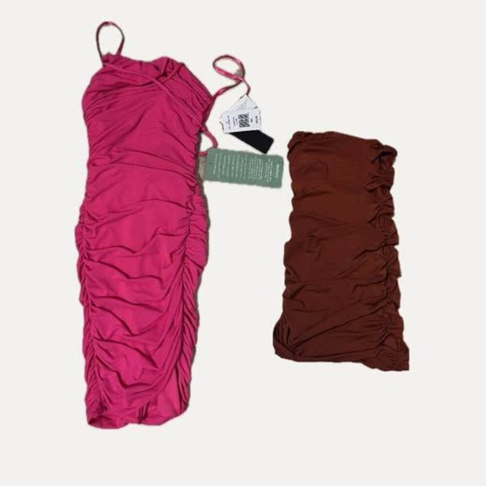 ruched bodycon mini dress size small and XSmall